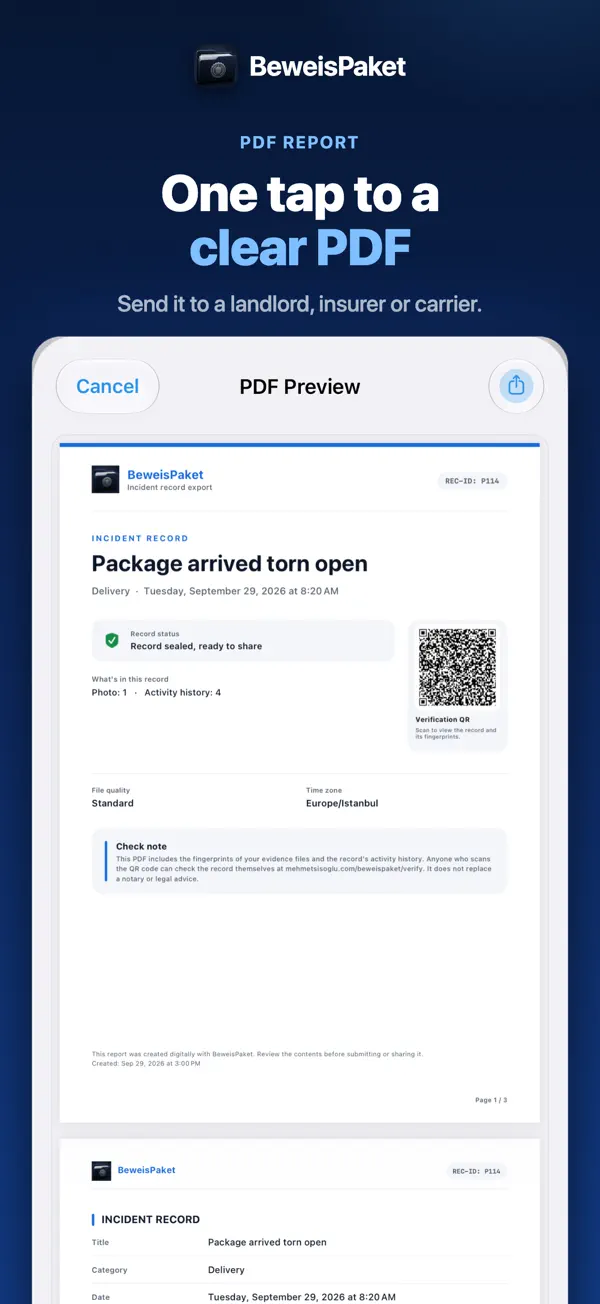 BeweisPaket on iPhone, screenshot 3 of 6