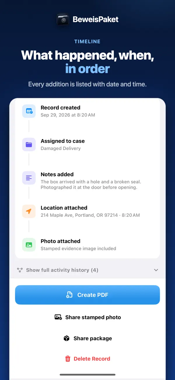 BeweisPaket on iPhone, screenshot 4 of 6