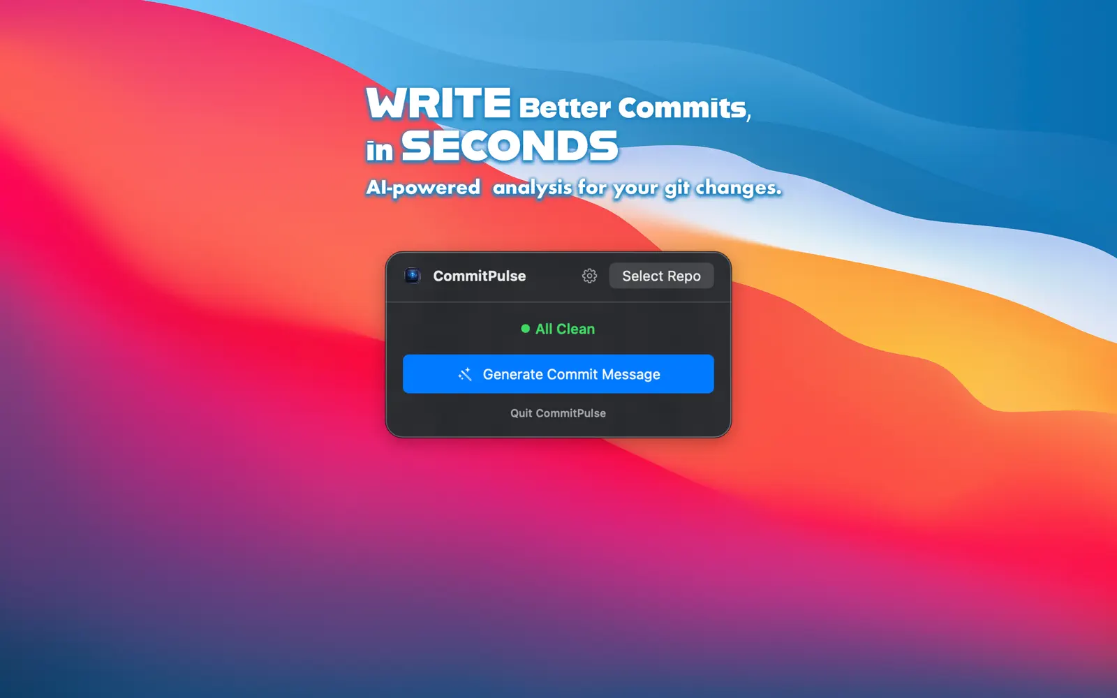 CommitPulse on Mac, screenshot 1 of 3