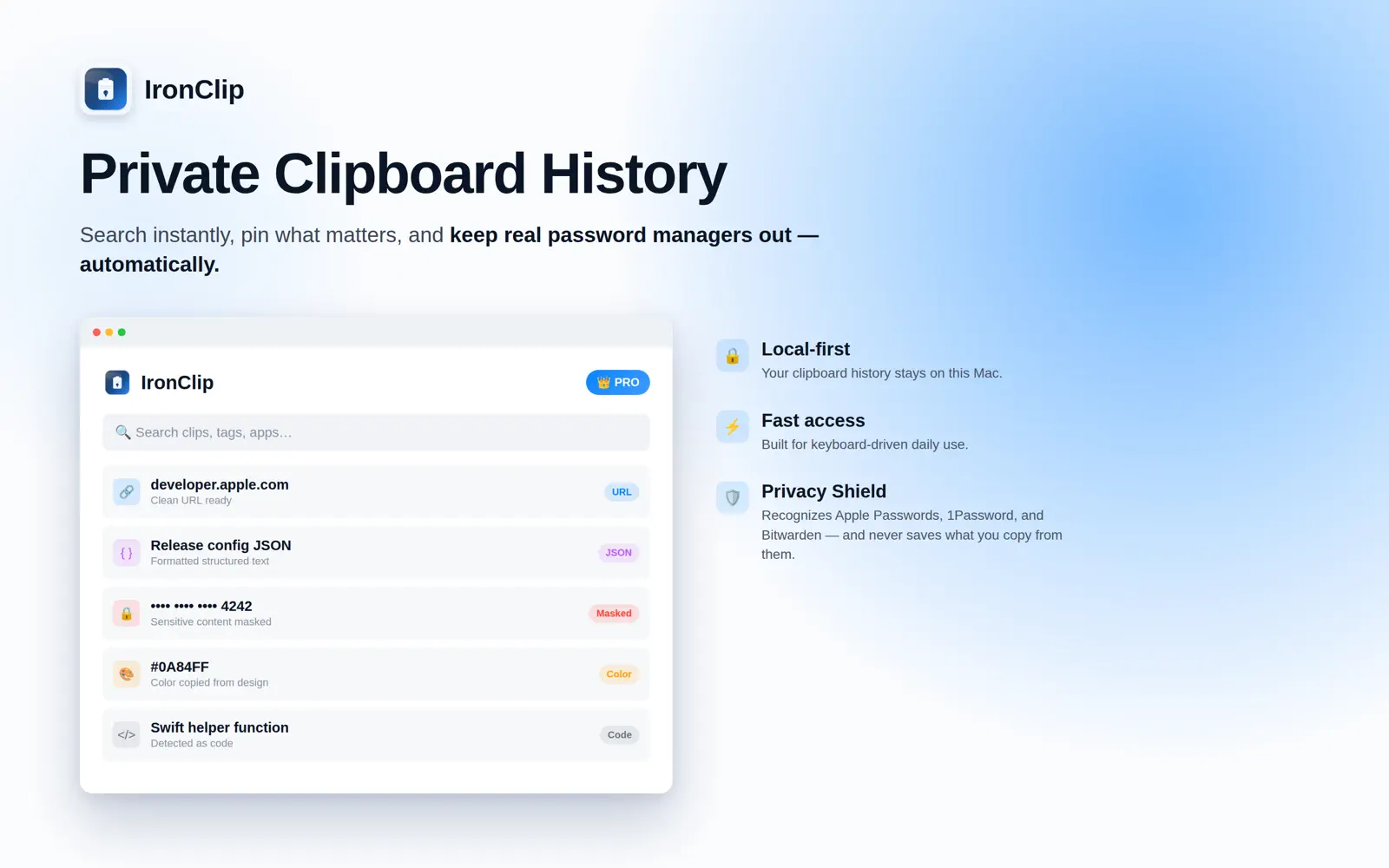 IronClip on Mac, screenshot 1 of 5