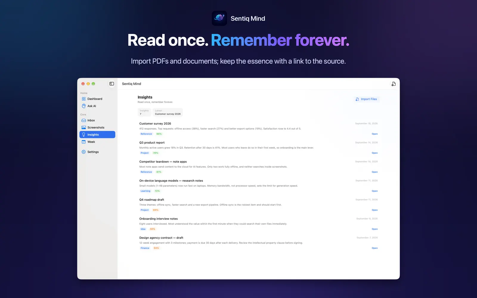 Sentiq Mind on Mac, screenshot 5 of 6