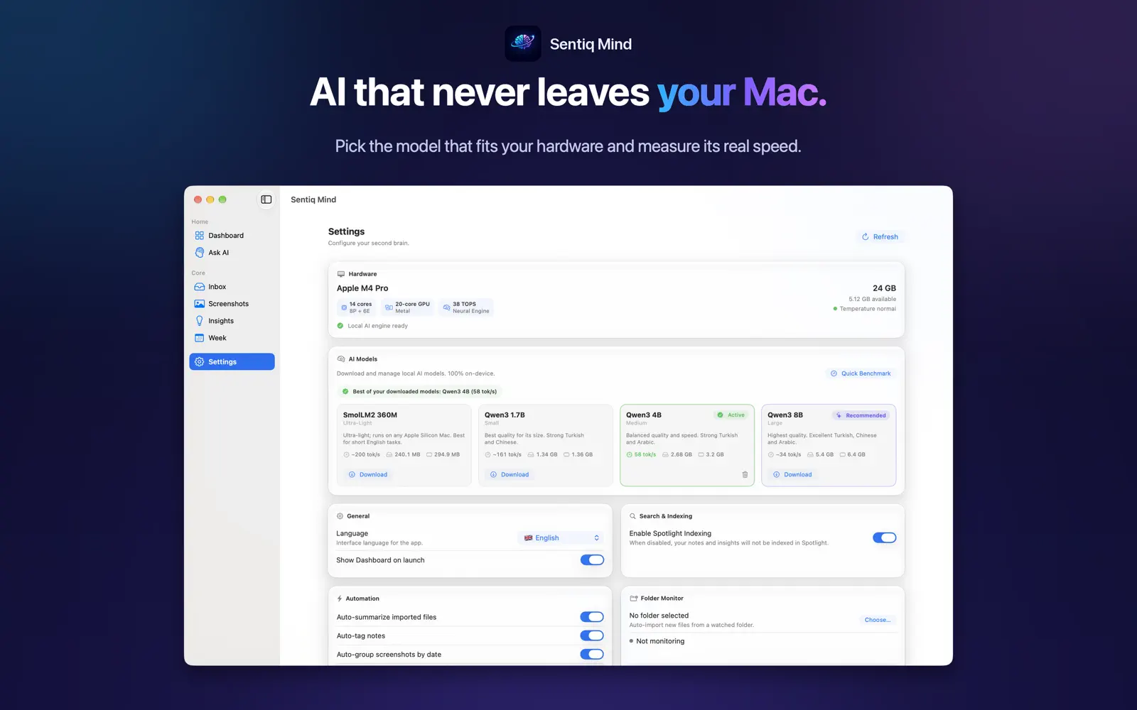 Sentiq Mind on Mac, screenshot 6 of 6