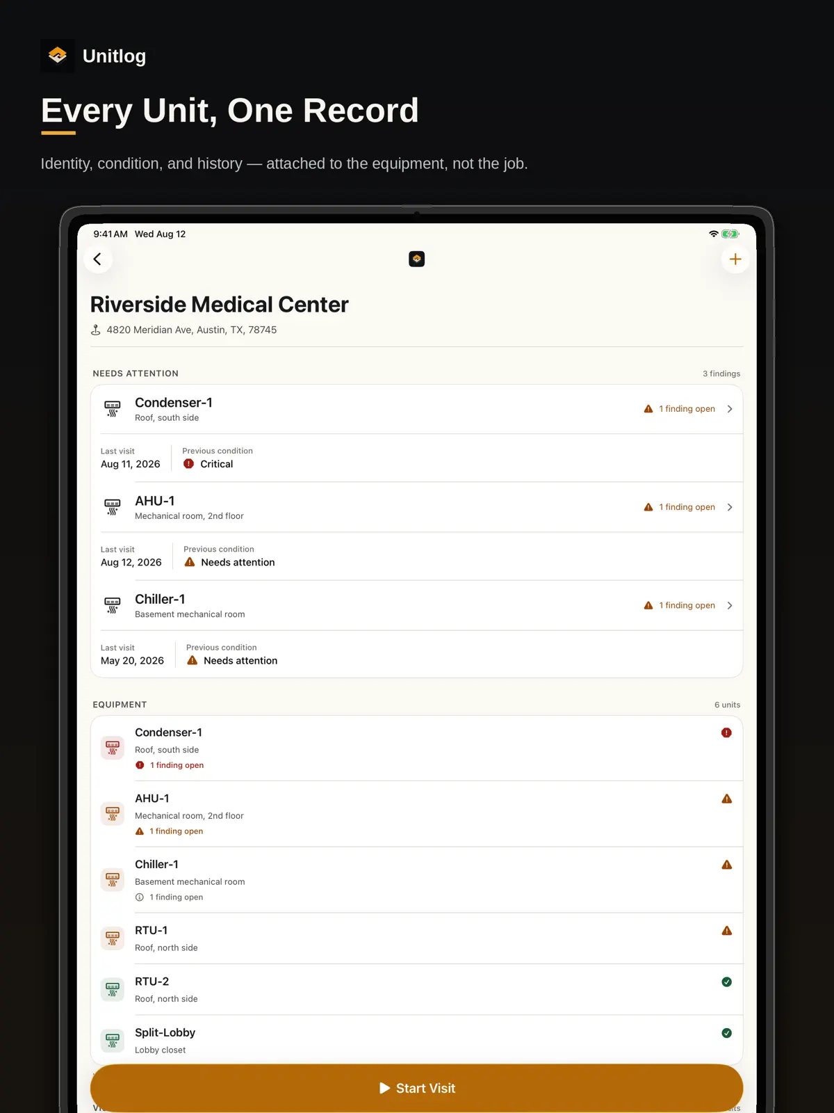 Unitlog on iPad, screenshot 3 of 4