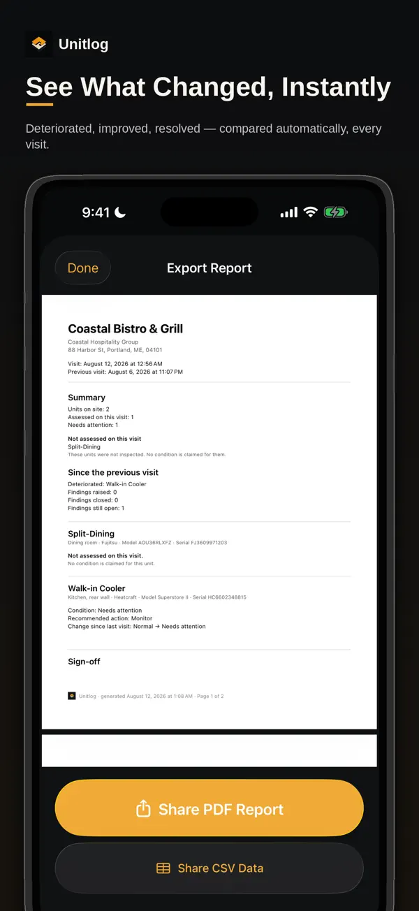 Unitlog on iPhone, screenshot 2 of 6