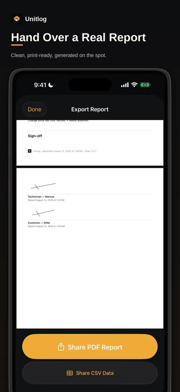 Unitlog on iPhone, screenshot 6 of 6