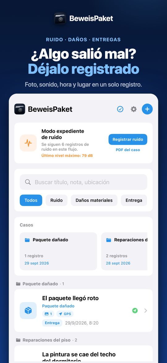 ¿Algo salió mal? Déjalo registrado – Foto, sonido, hora y lugar en un solo registro.