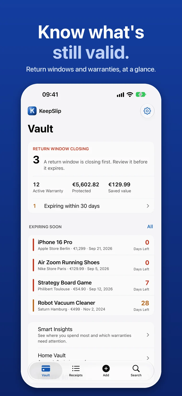 KeepSlip app