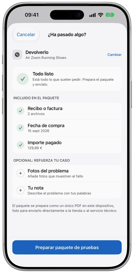 Lista de pruebas antes de crear el PDF